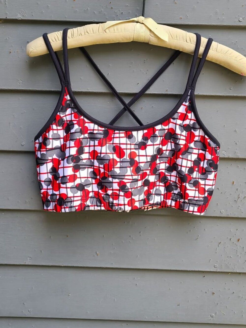 Moving Comfort Black White Red Bra size Large